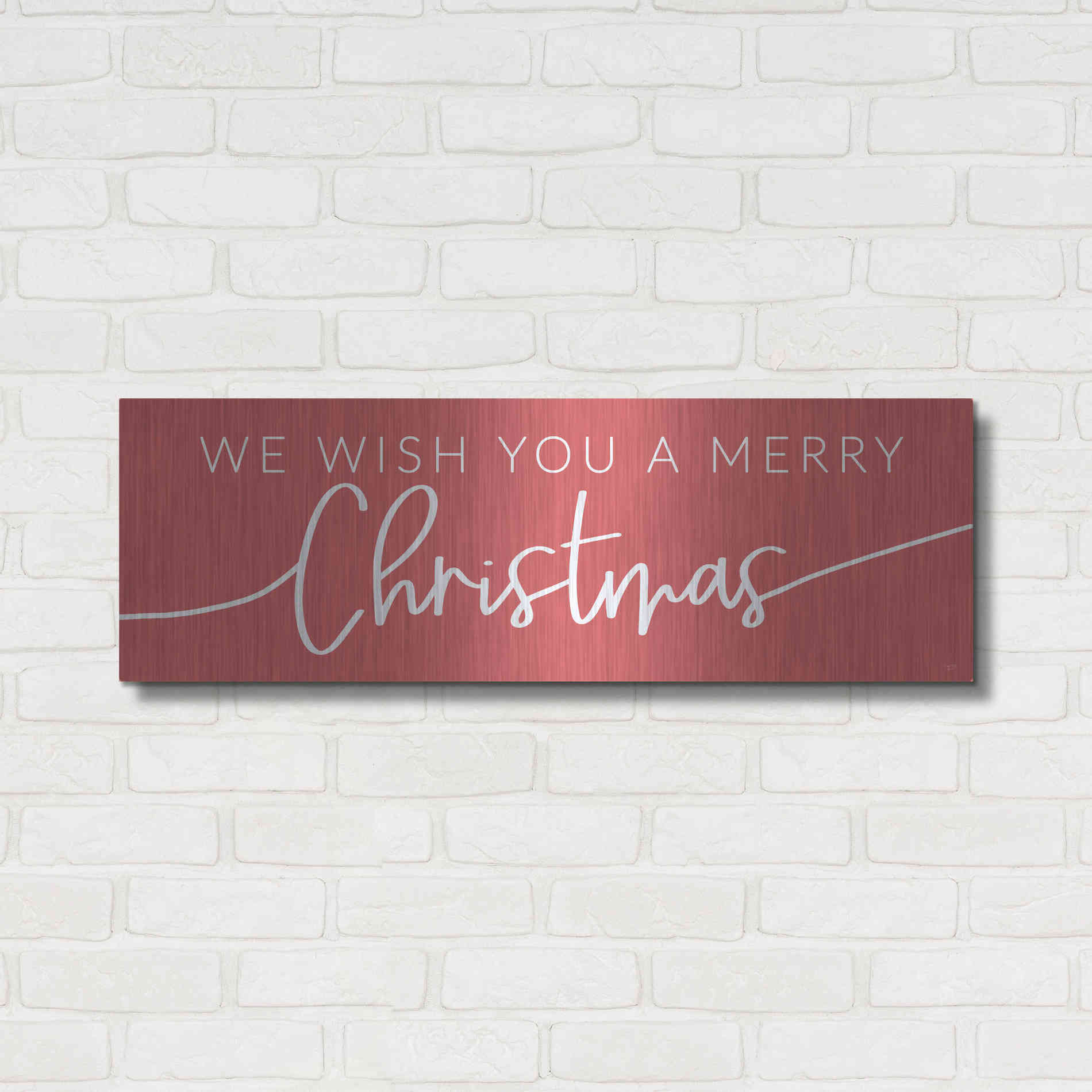 Luxe Metal Art 'We Wish You a Merry Christmas' by Lux + Me Designs, Metal Wall Art,36x12