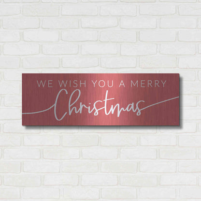 Luxe Metal Art 'We Wish You a Merry Christmas' by Lux + Me Designs, Metal Wall Art,36x12