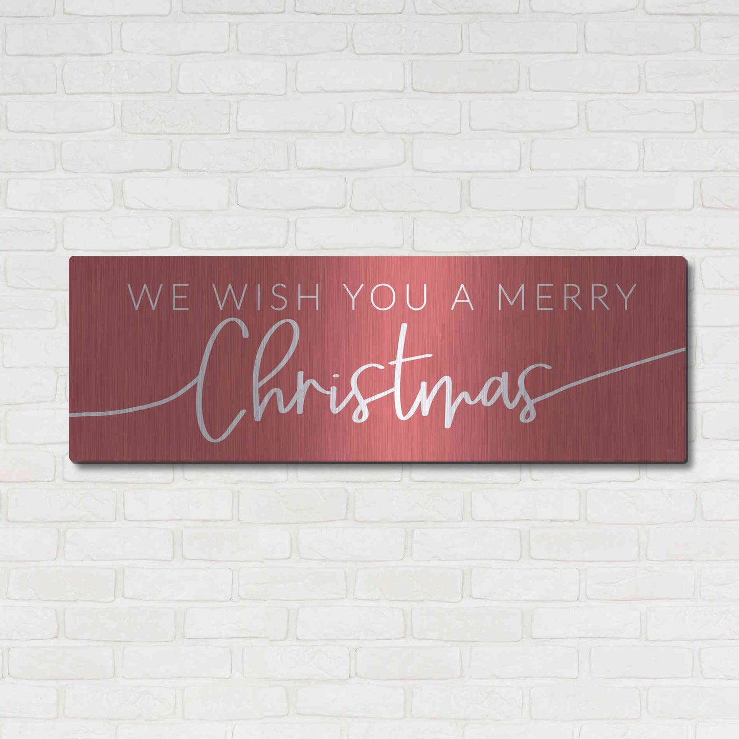 Luxe Metal Art 'We Wish You a Merry Christmas' by Lux + Me Designs, Metal Wall Art,48x16