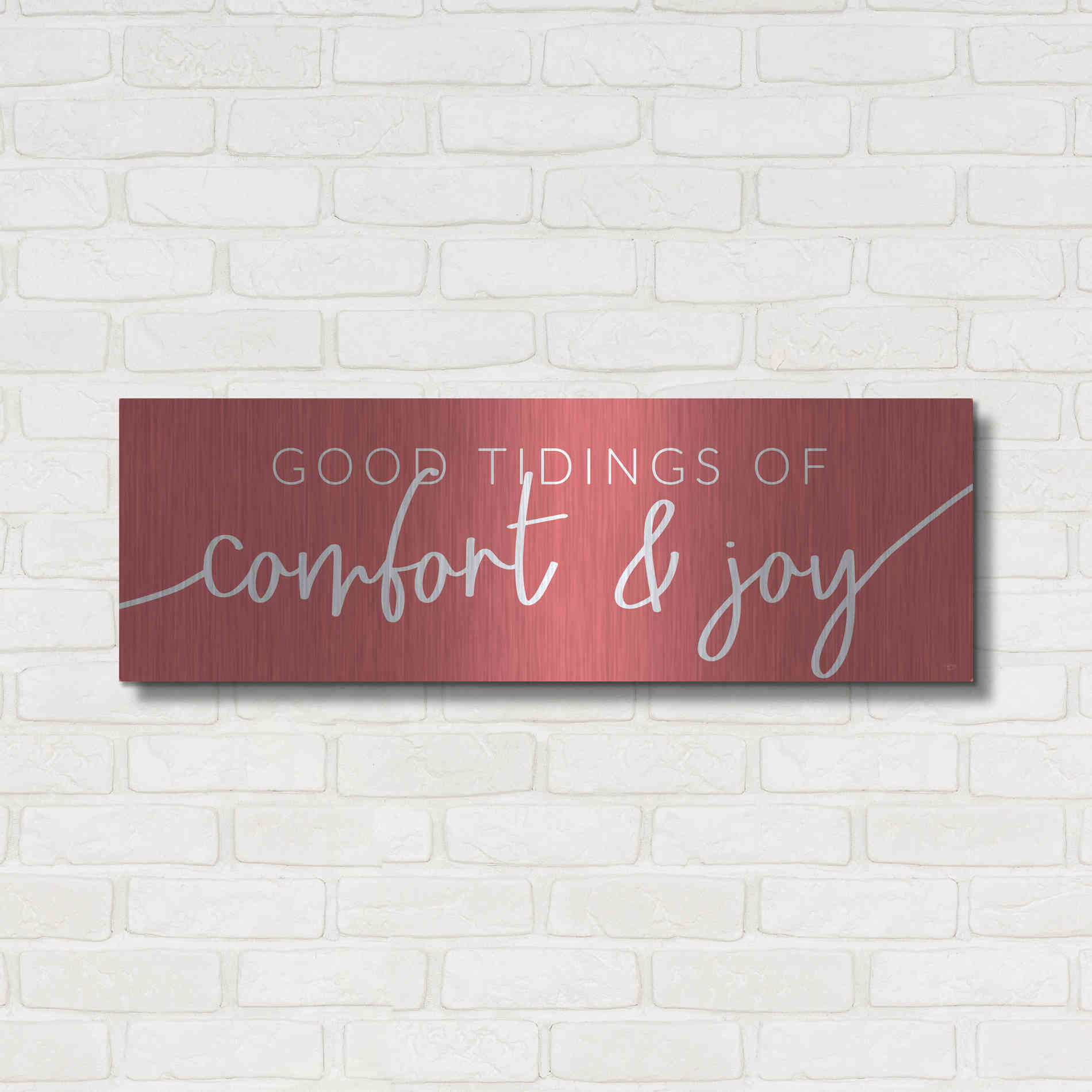 Luxe Metal Art 'Good Tidings of Comfort & Joy' by Lux + Me Designs, Metal Wall Art,36x12