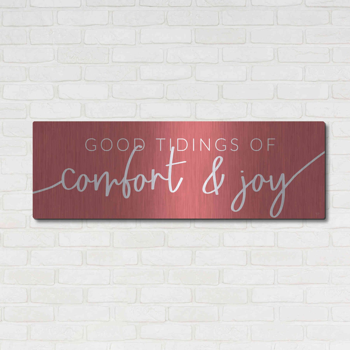 Luxe Metal Art 'Good Tidings of Comfort & Joy' by Lux + Me Designs, Metal Wall Art,48x16