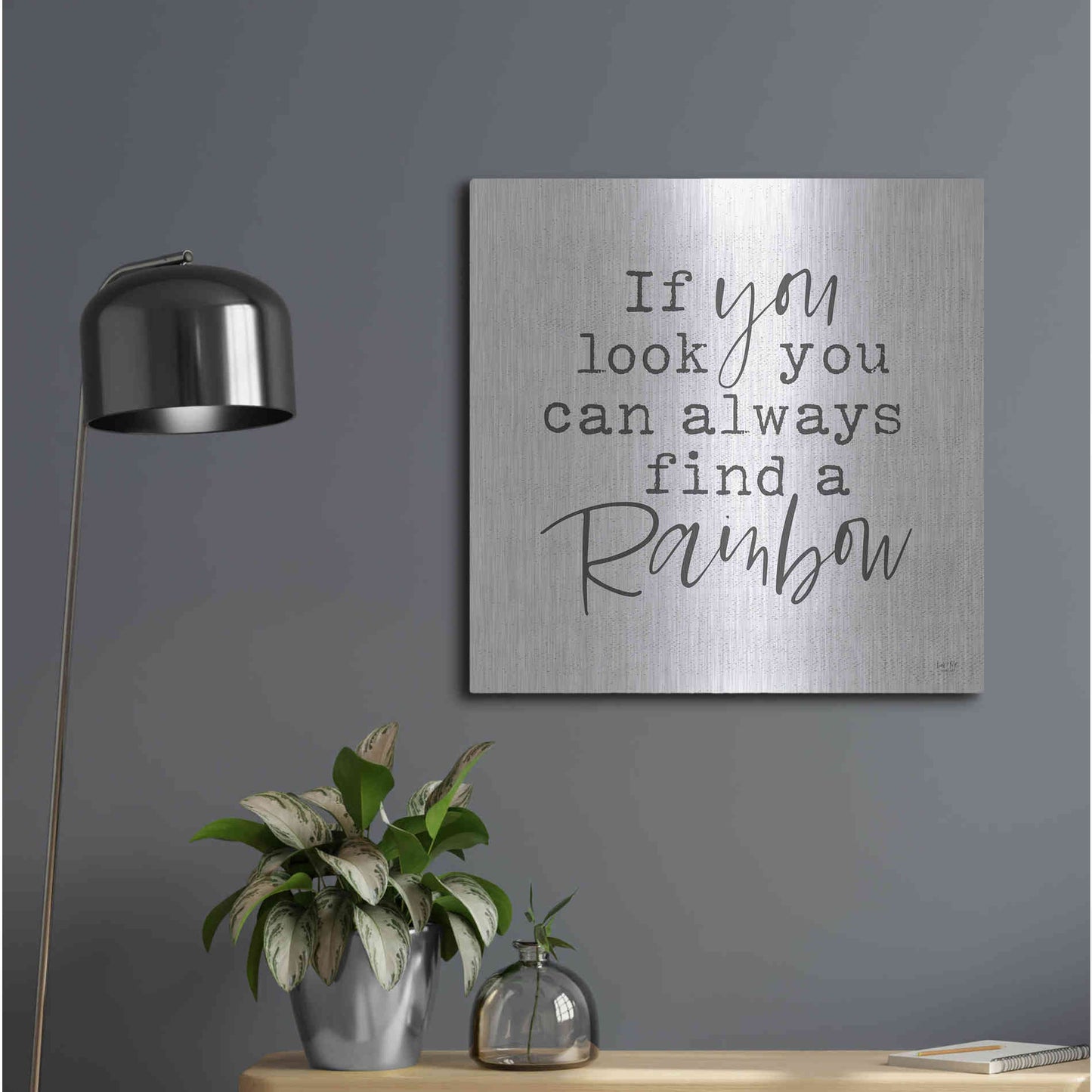 Luxe Metal Art 'A Rainbow' by Lux + Me Designs, Metal Wall Art,24x24