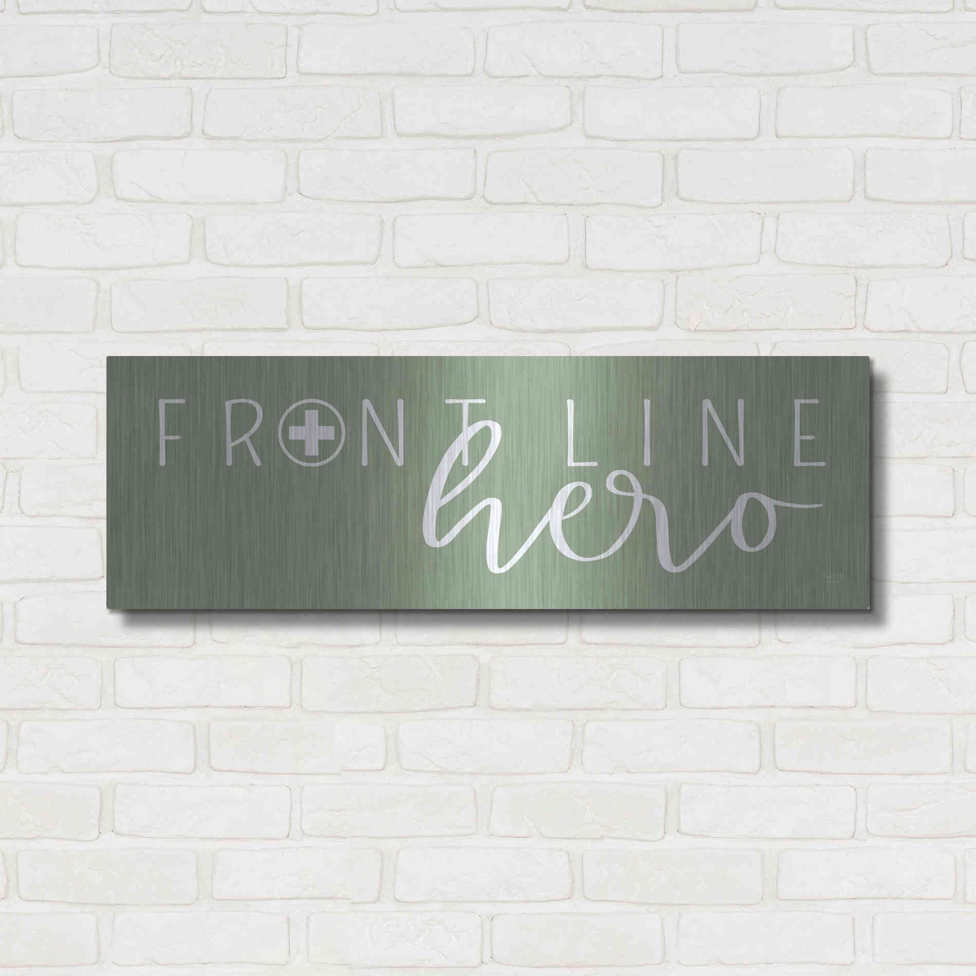 Luxe Metal Art 'Front Line Hero' by Lux + Me Designs, Metal Wall Art,36x12