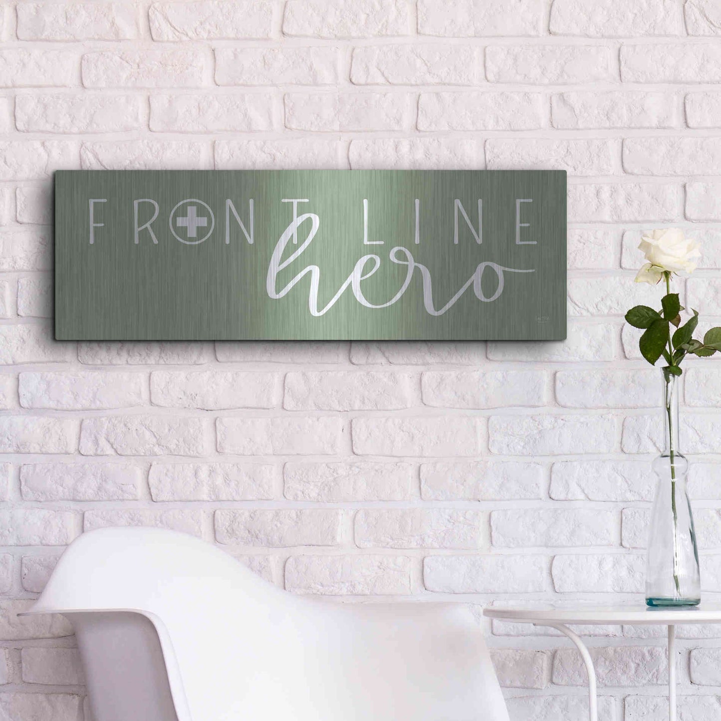 Luxe Metal Art 'Front Line Hero' by Lux + Me Designs, Metal Wall Art,36x12