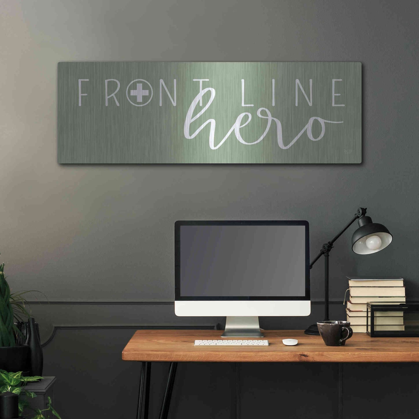 Luxe Metal Art 'Front Line Hero' by Lux + Me Designs, Metal Wall Art,48x16
