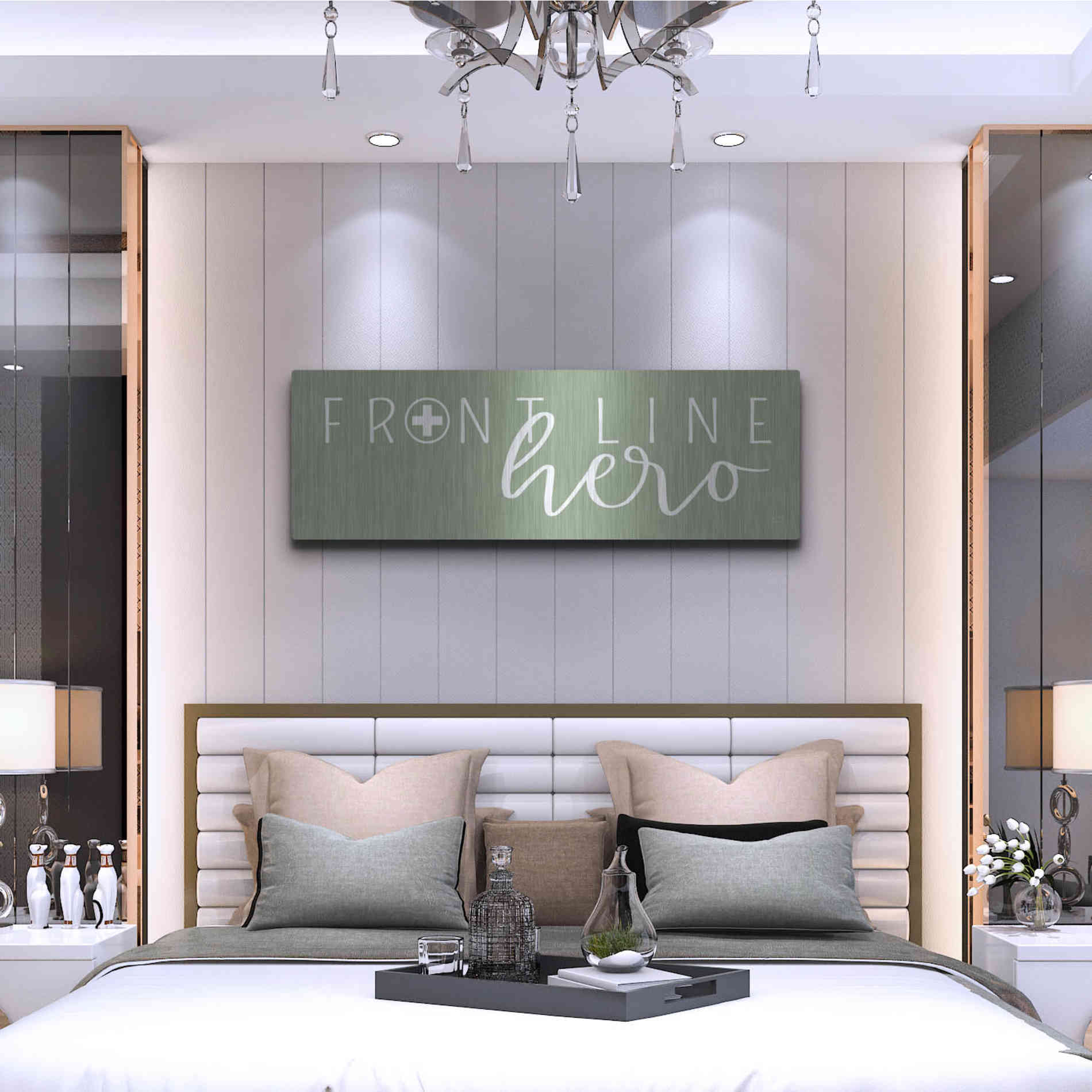 Luxe Metal Art 'Front Line Hero' by Lux + Me Designs, Metal Wall Art,48x16