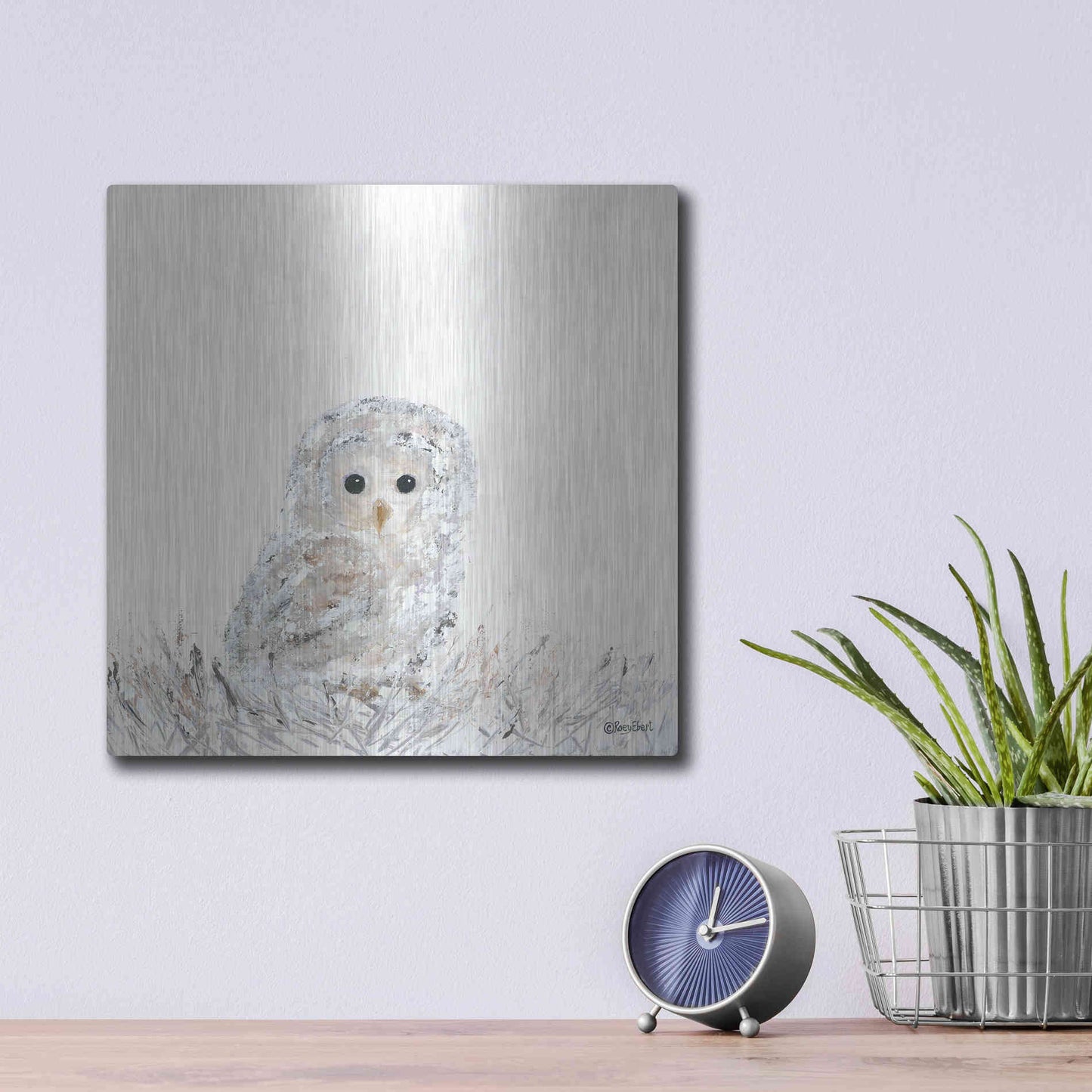 Luxe Metal Art 'Good Night Little One' by Roey Ebert, Metal Wall Art,12x12