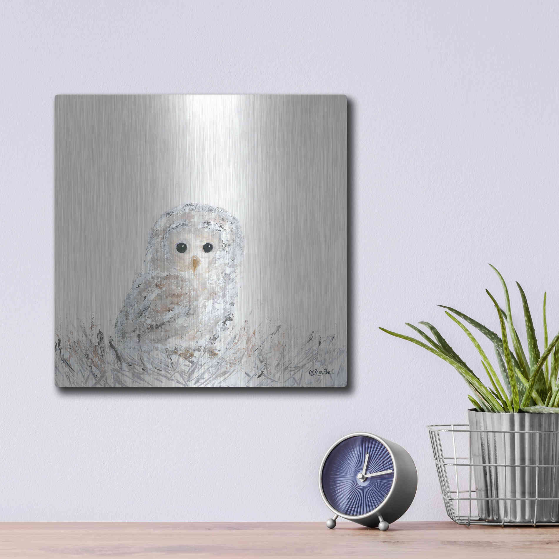 Luxe Metal Art 'Good Night Little One' by Roey Ebert, Metal Wall Art,12x12