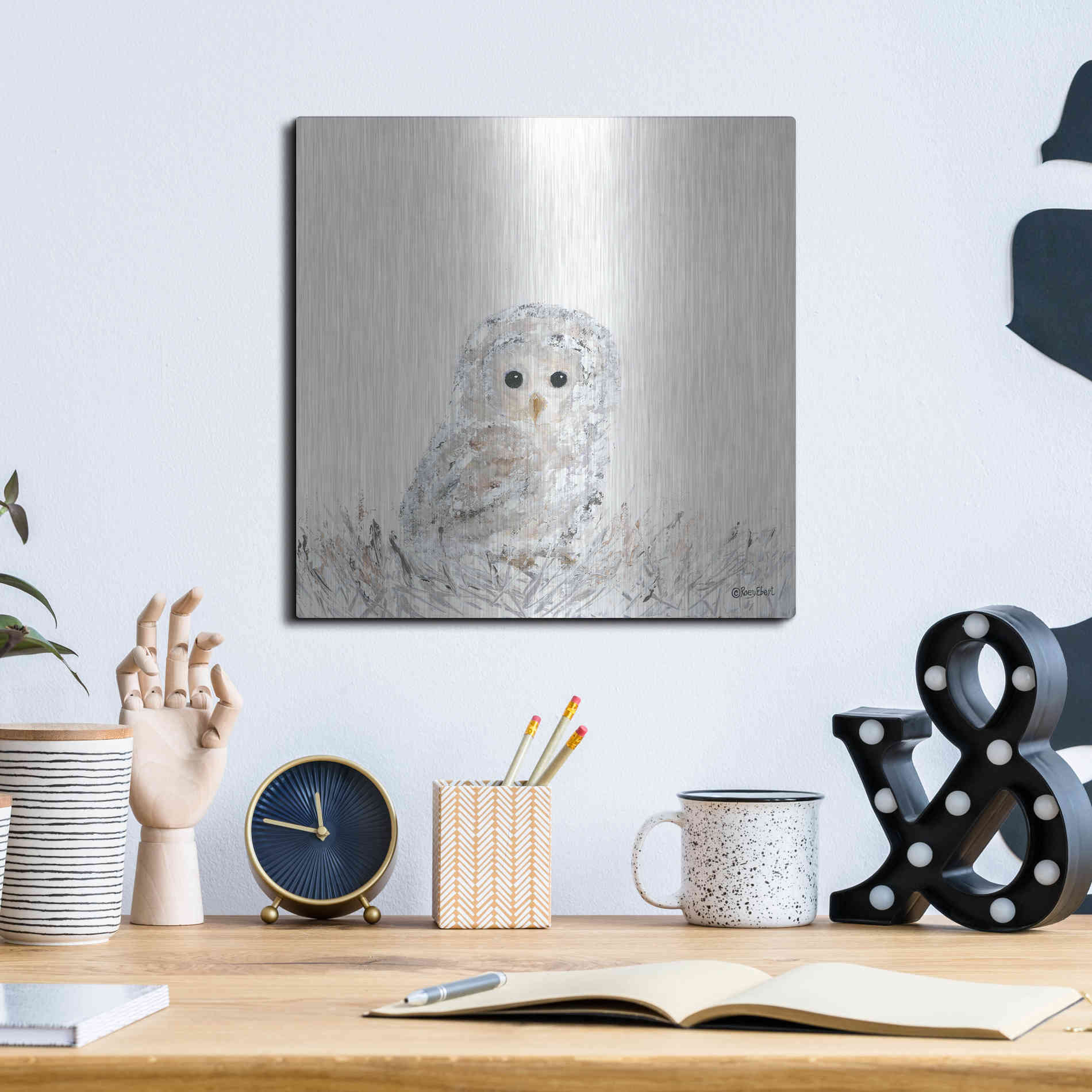 Luxe Metal Art 'Good Night Little One' by Roey Ebert, Metal Wall Art,12x12