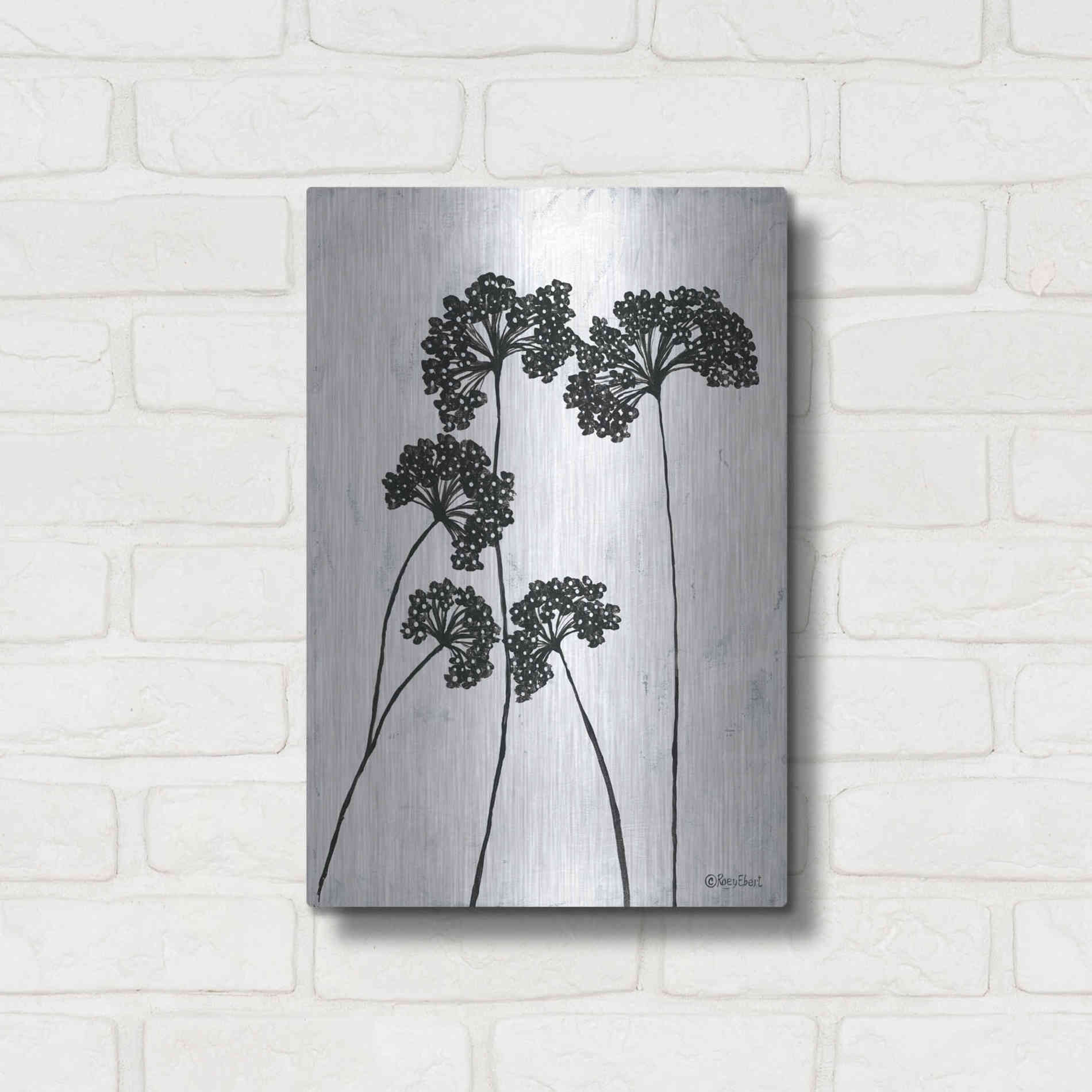 Luxe Metal Art 'Queen Anne's Lace I' by Roey Ebert, Metal Wall Art,12x16