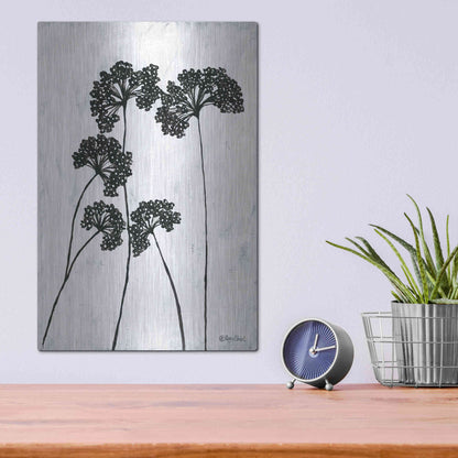 Luxe Metal Art 'Queen Anne's Lace I' by Roey Ebert, Metal Wall Art,12x16