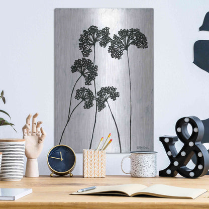 Luxe Metal Art 'Queen Anne's Lace I' by Roey Ebert, Metal Wall Art,12x16