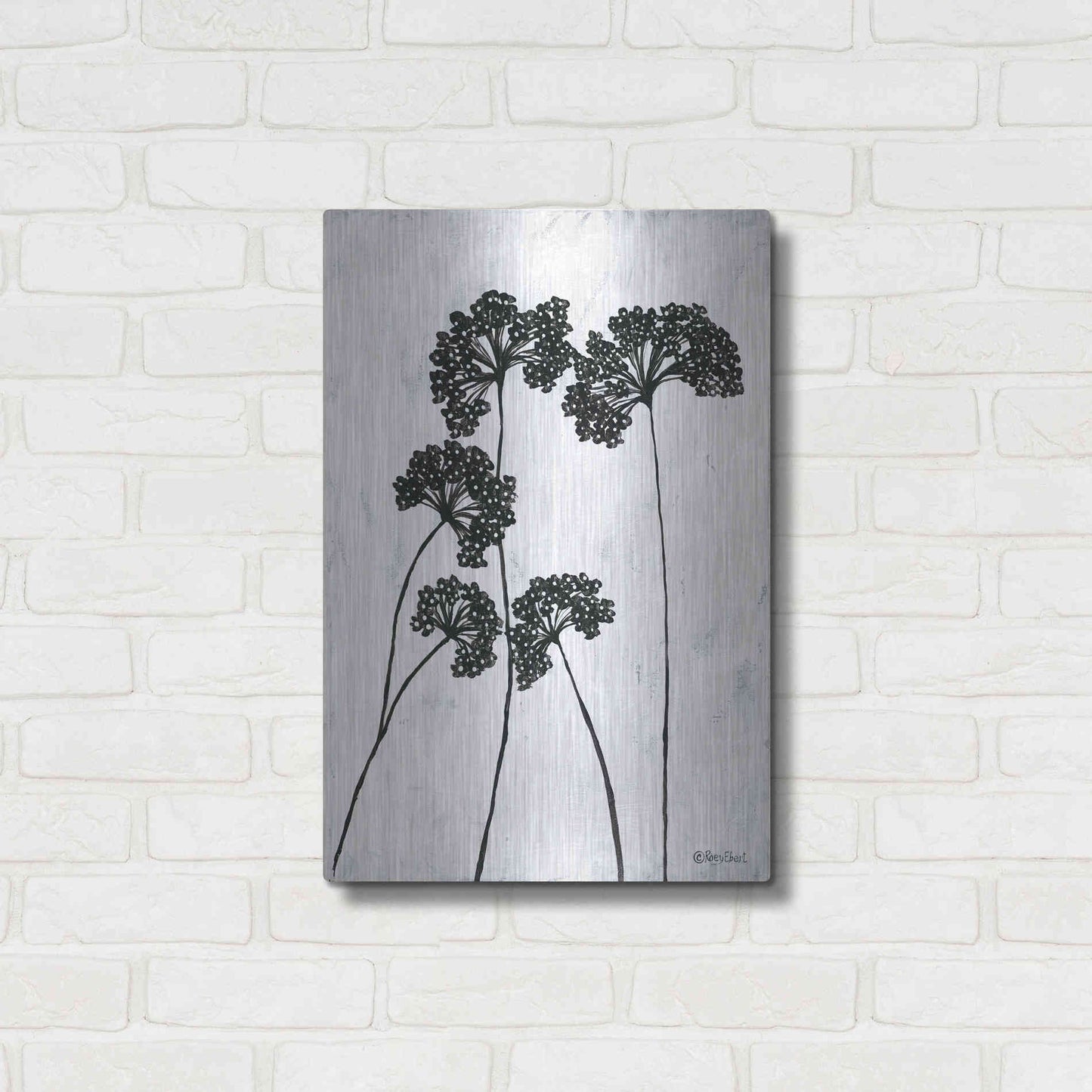 Luxe Metal Art 'Queen Anne's Lace I' by Roey Ebert, Metal Wall Art,16x24