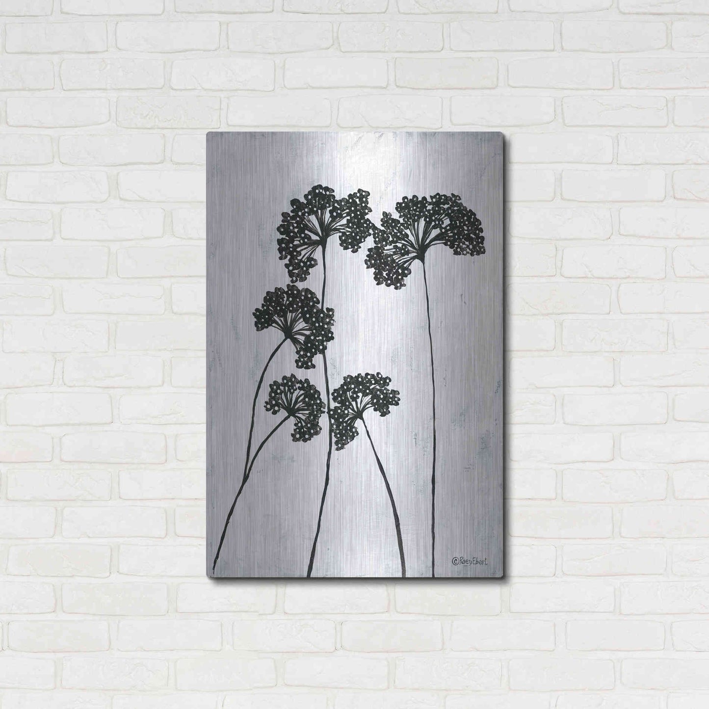 Luxe Metal Art 'Queen Anne's Lace I' by Roey Ebert, Metal Wall Art,24x36
