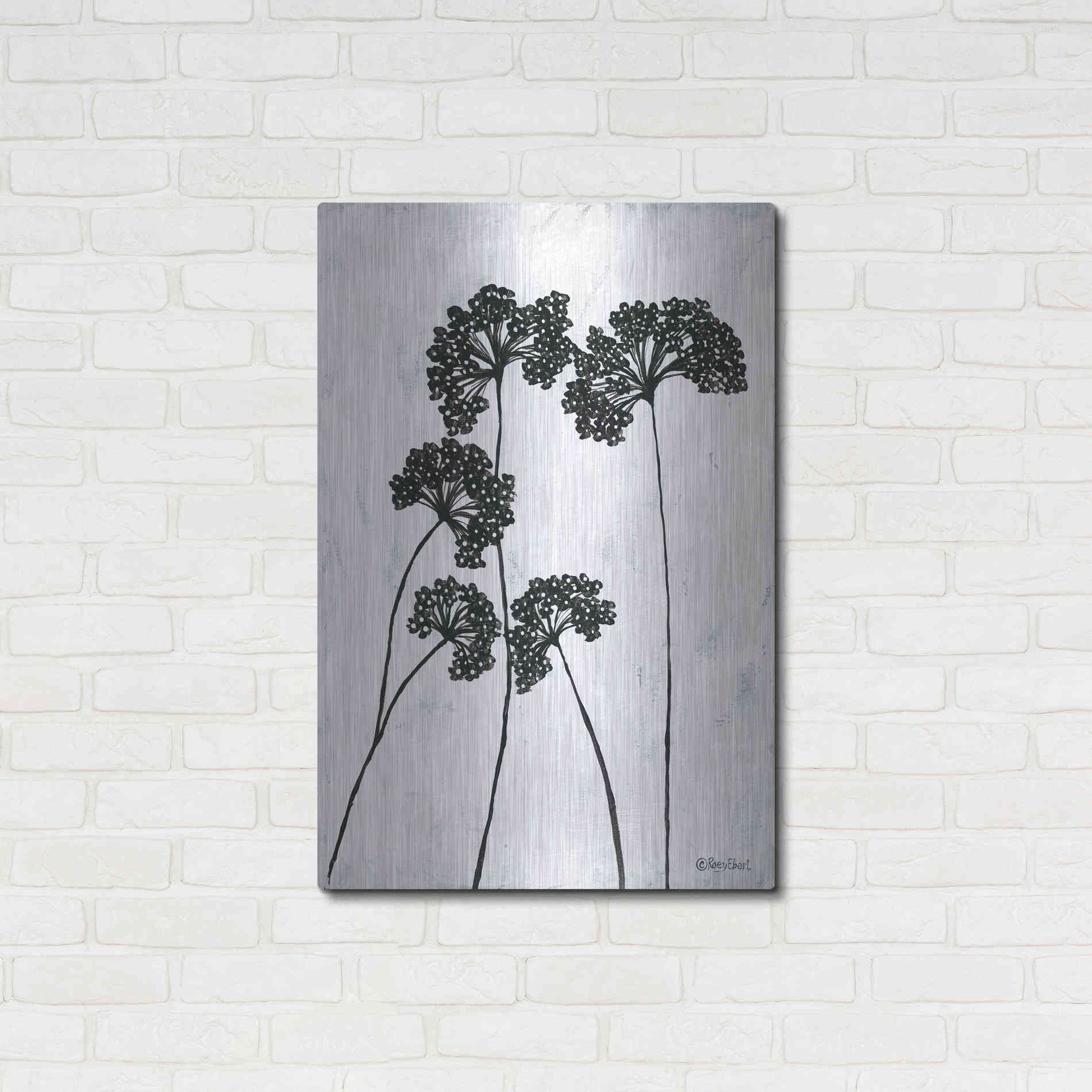 Luxe Metal Art 'Queen Anne's Lace I' by Roey Ebert, Metal Wall Art,24x36