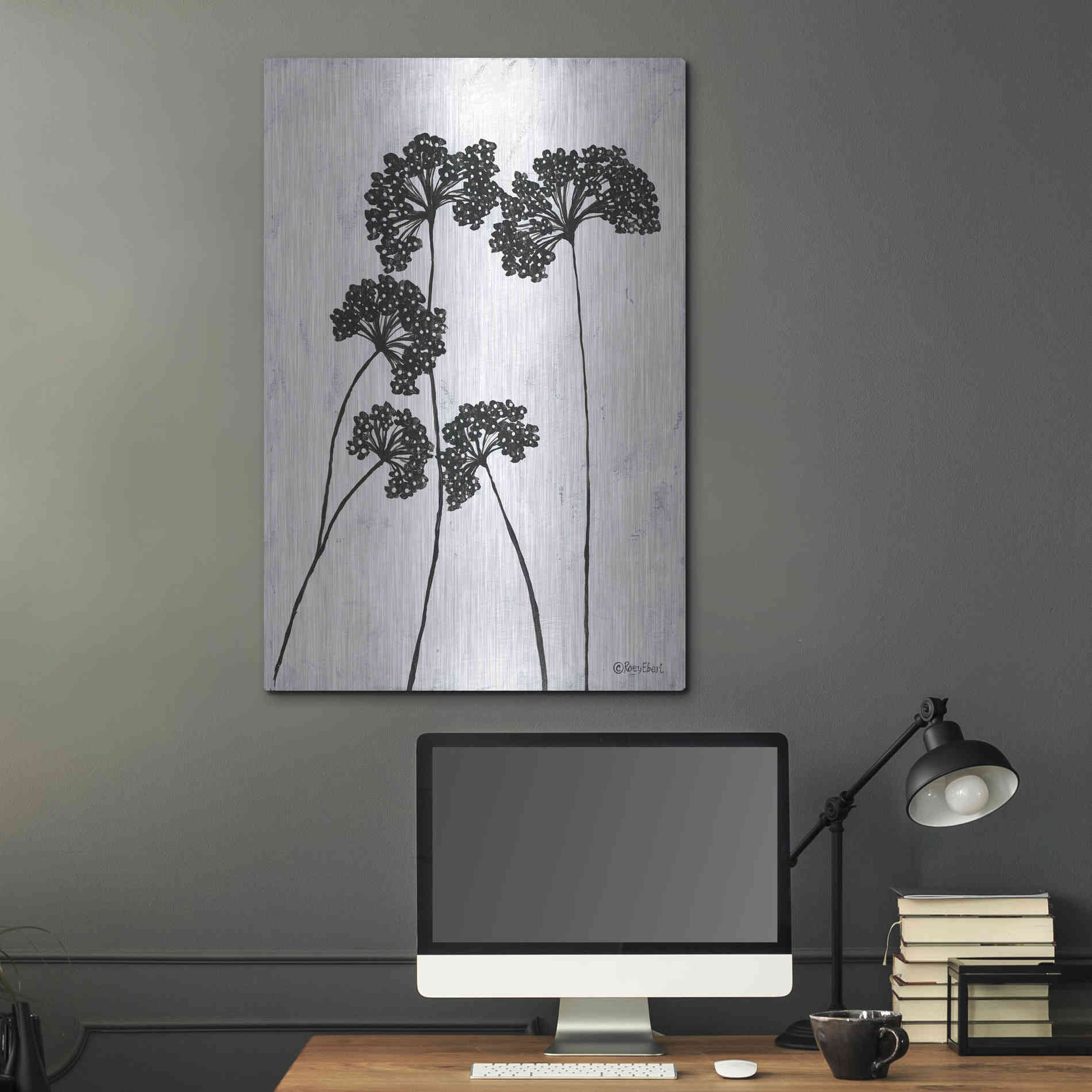 Luxe Metal Art 'Queen Anne's Lace I' by Roey Ebert, Metal Wall Art,24x36