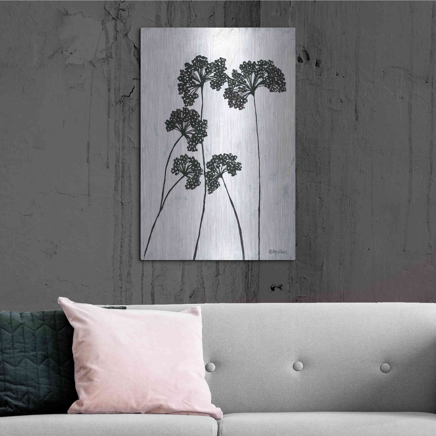 Luxe Metal Art 'Queen Anne's Lace I' by Roey Ebert, Metal Wall Art,24x36
