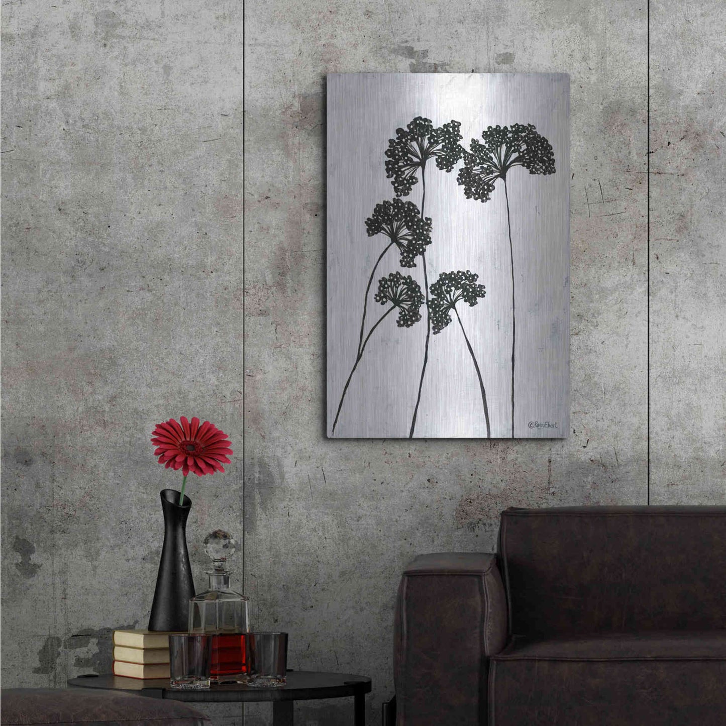 Luxe Metal Art 'Queen Anne's Lace I' by Roey Ebert, Metal Wall Art,24x36
