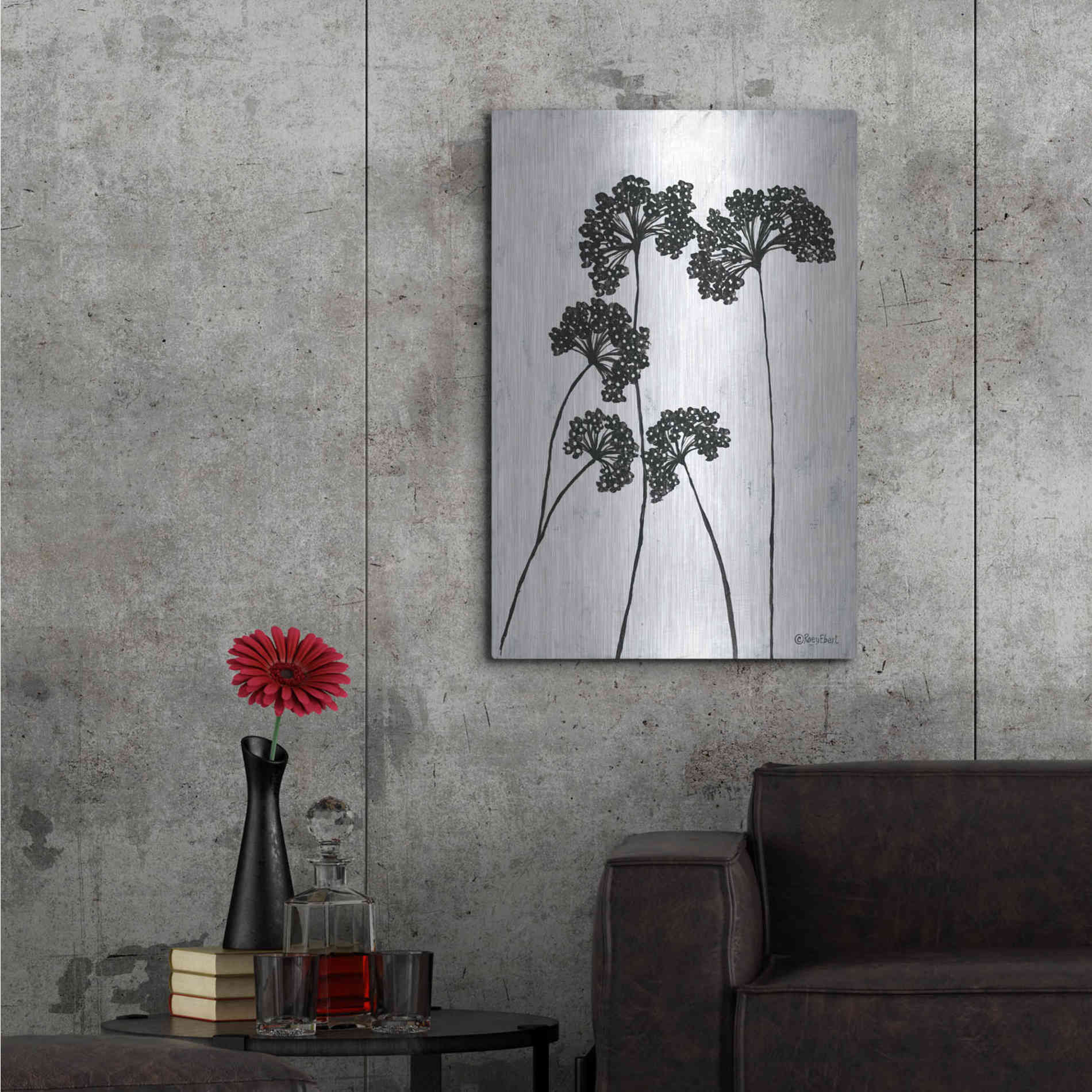 Luxe Metal Art 'Queen Anne's Lace I' by Roey Ebert, Metal Wall Art,24x36