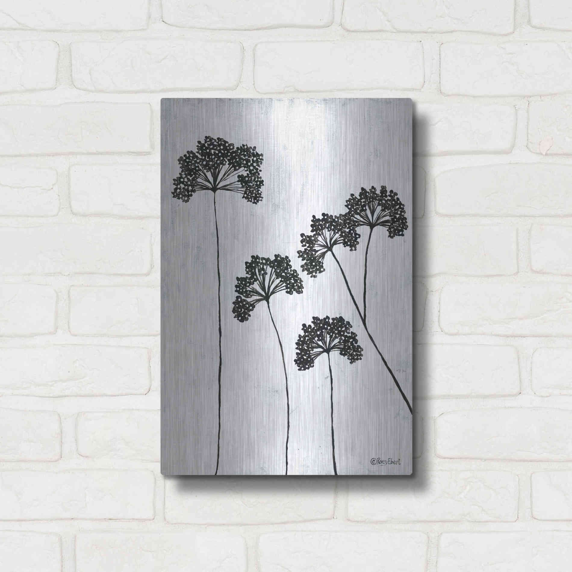 Luxe Metal Art 'Queen Anne's Lace II' by Roey Ebert, Metal Wall Art,12x16