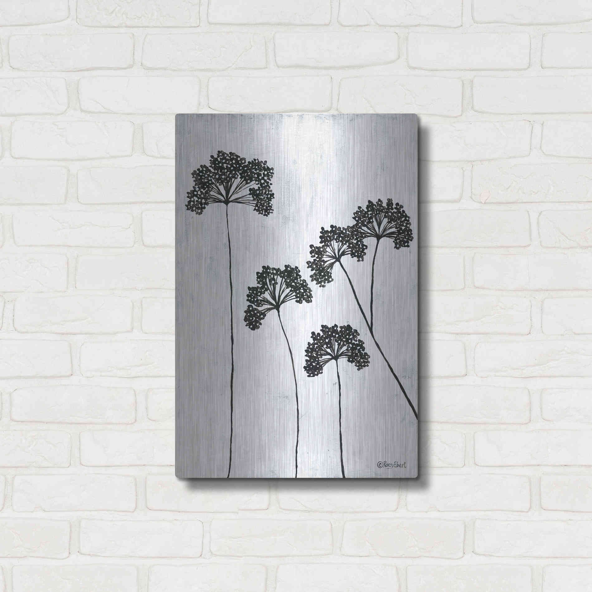 Luxe Metal Art 'Queen Anne's Lace II' by Roey Ebert, Metal Wall Art,16x24