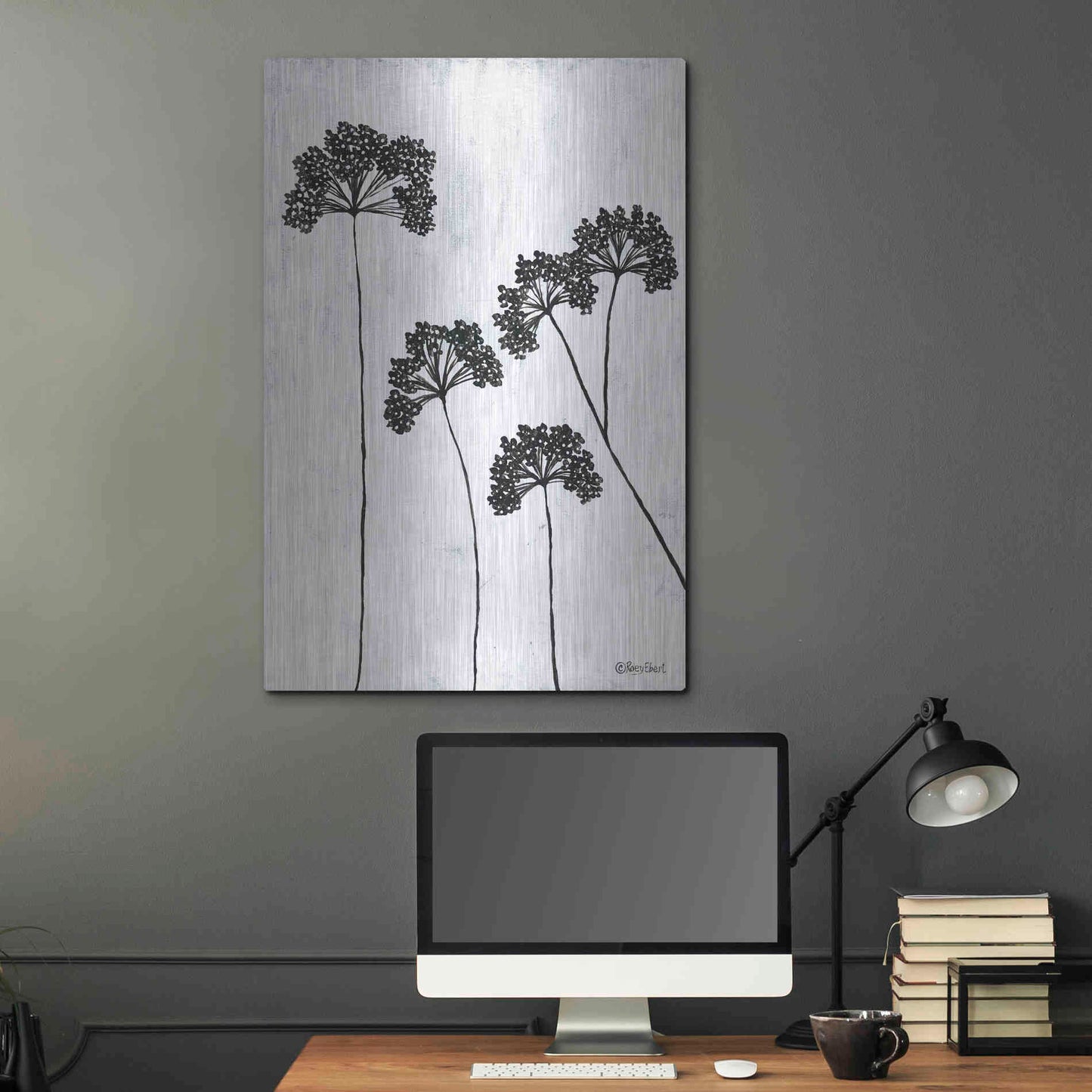 Luxe Metal Art 'Queen Anne's Lace II' by Roey Ebert, Metal Wall Art,24x36
