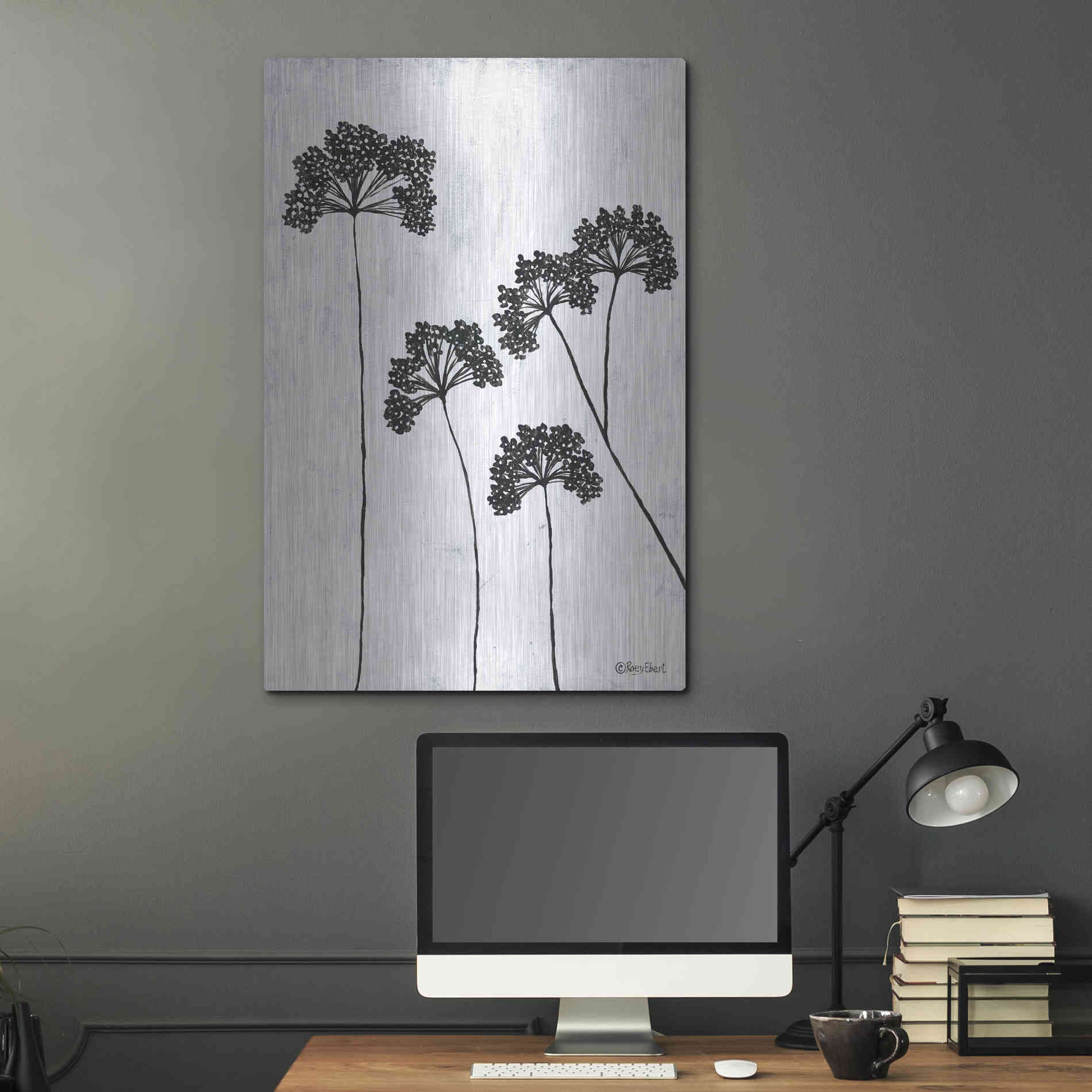 Luxe Metal Art 'Queen Anne's Lace II' by Roey Ebert, Metal Wall Art,24x36
