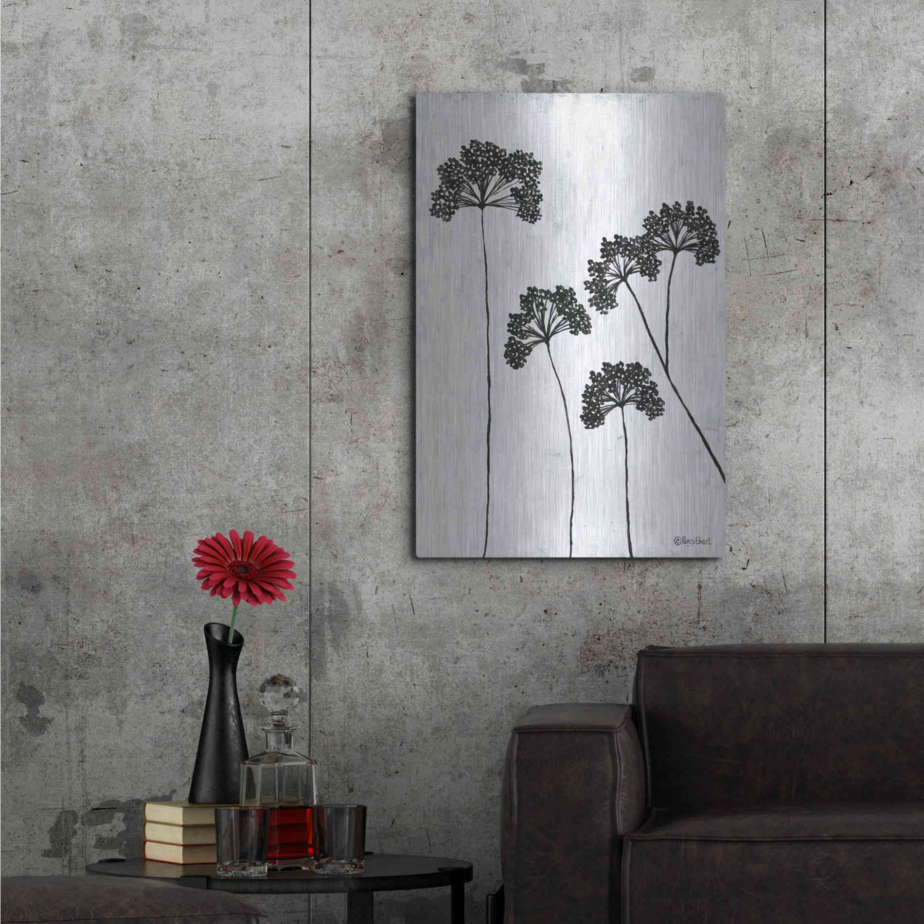 Luxe Metal Art 'Queen Anne's Lace II' by Roey Ebert, Metal Wall Art,24x36