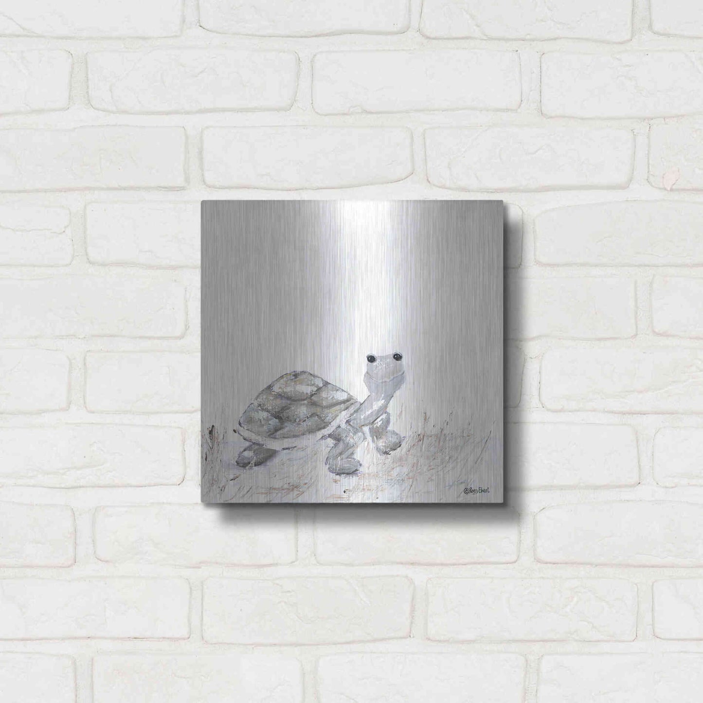 Luxe Metal Art 'Hi Little One' by Roey Ebert, Metal Wall Art,12x12