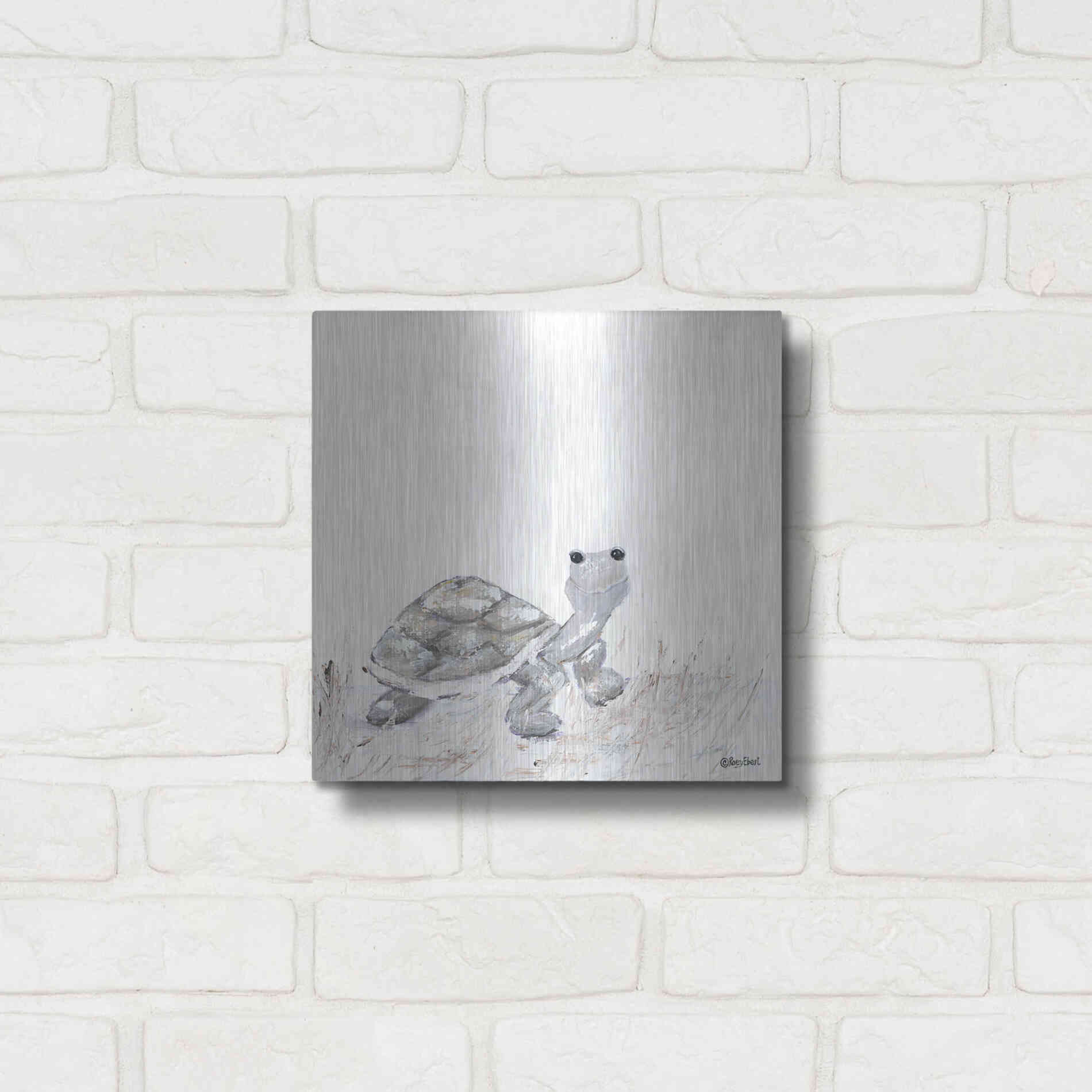 Luxe Metal Art 'Hi Little One' by Roey Ebert, Metal Wall Art,12x12