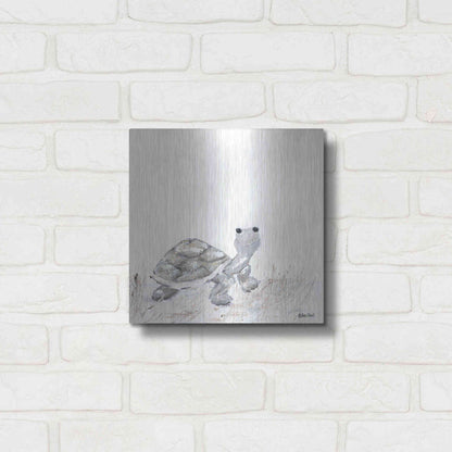 Luxe Metal Art 'Hi Little One' by Roey Ebert, Metal Wall Art,12x12