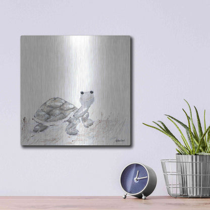 Luxe Metal Art 'Hi Little One' by Roey Ebert, Metal Wall Art,12x12