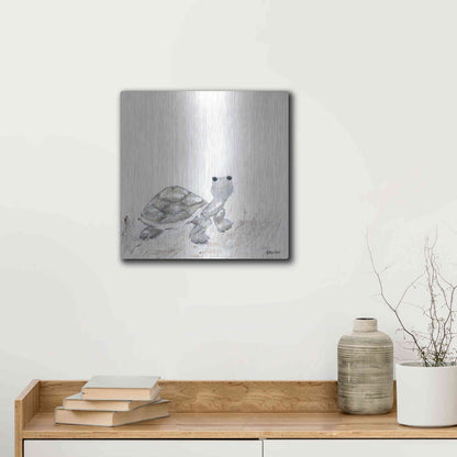 Luxe Metal Art 'Hi Little One' by Roey Ebert, Metal Wall Art,12x12