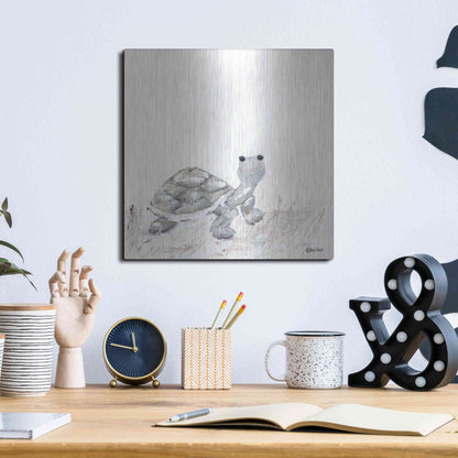 Luxe Metal Art 'Hi Little One' by Roey Ebert, Metal Wall Art,12x12