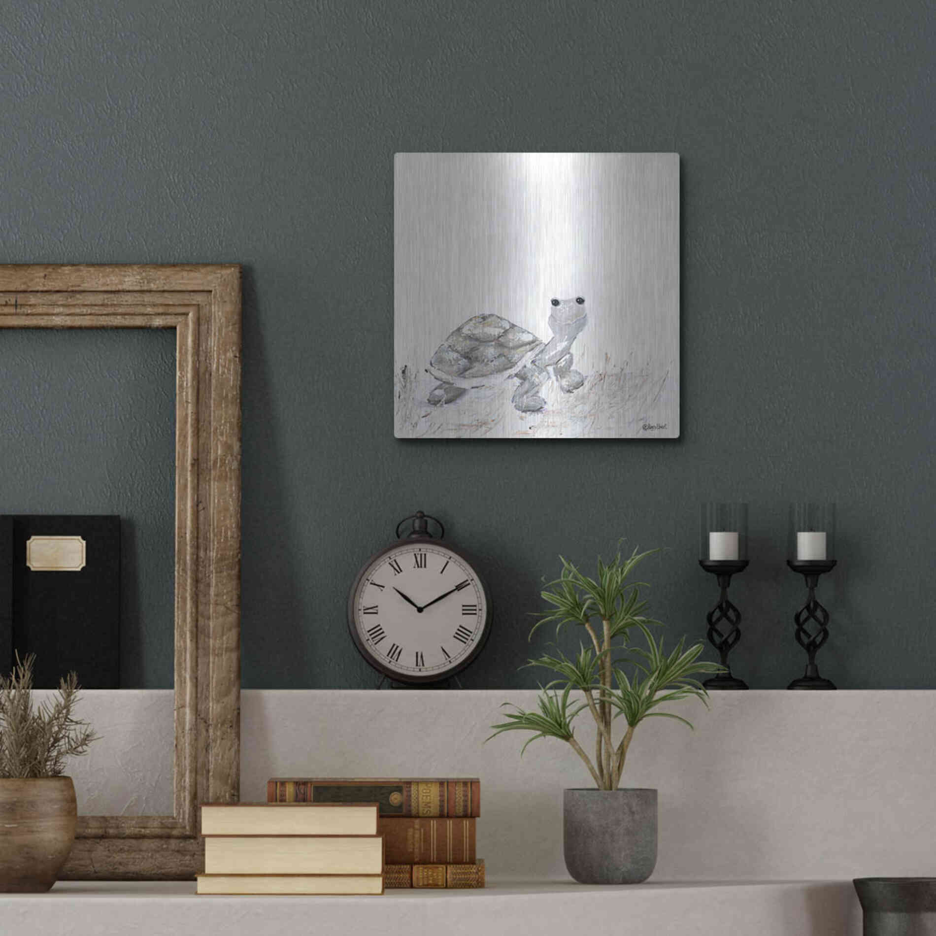 Luxe Metal Art 'Hi Little One' by Roey Ebert, Metal Wall Art,12x12