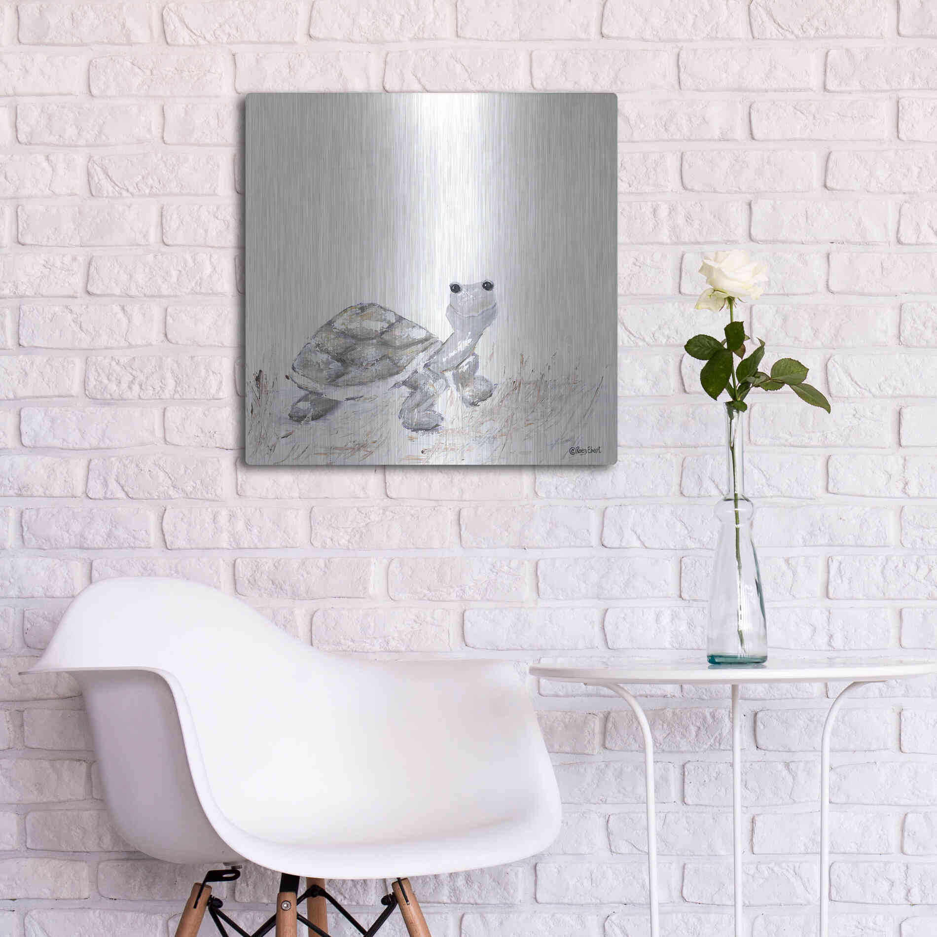 Luxe Metal Art 'Hi Little One' by Roey Ebert, Metal Wall Art,24x24