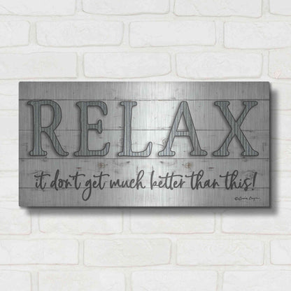 Luxe Metal Art 'Relax' by Susie Boyer, Metal Wall Art,24x12