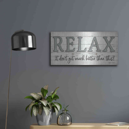 Luxe Metal Art 'Relax' by Susie Boyer, Metal Wall Art,24x12