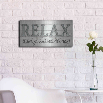 Luxe Metal Art 'Relax' by Susie Boyer, Metal Wall Art,24x12