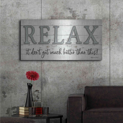 Luxe Metal Art 'Relax' by Susie Boyer, Metal Wall Art,48x24