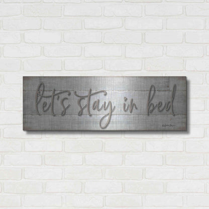 Luxe Metal Art 'Let's Stay in Bed' by Susie Boyer, Metal Wall Art,36x12