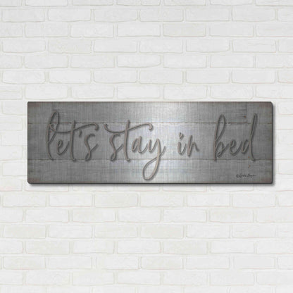 Luxe Metal Art 'Let's Stay in Bed' by Susie Boyer, Metal Wall Art,48x16