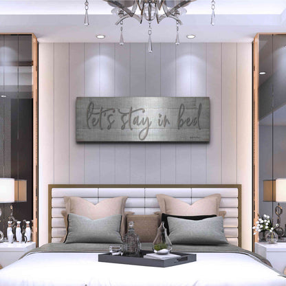 Luxe Metal Art 'Let's Stay in Bed' by Susie Boyer, Metal Wall Art,48x16