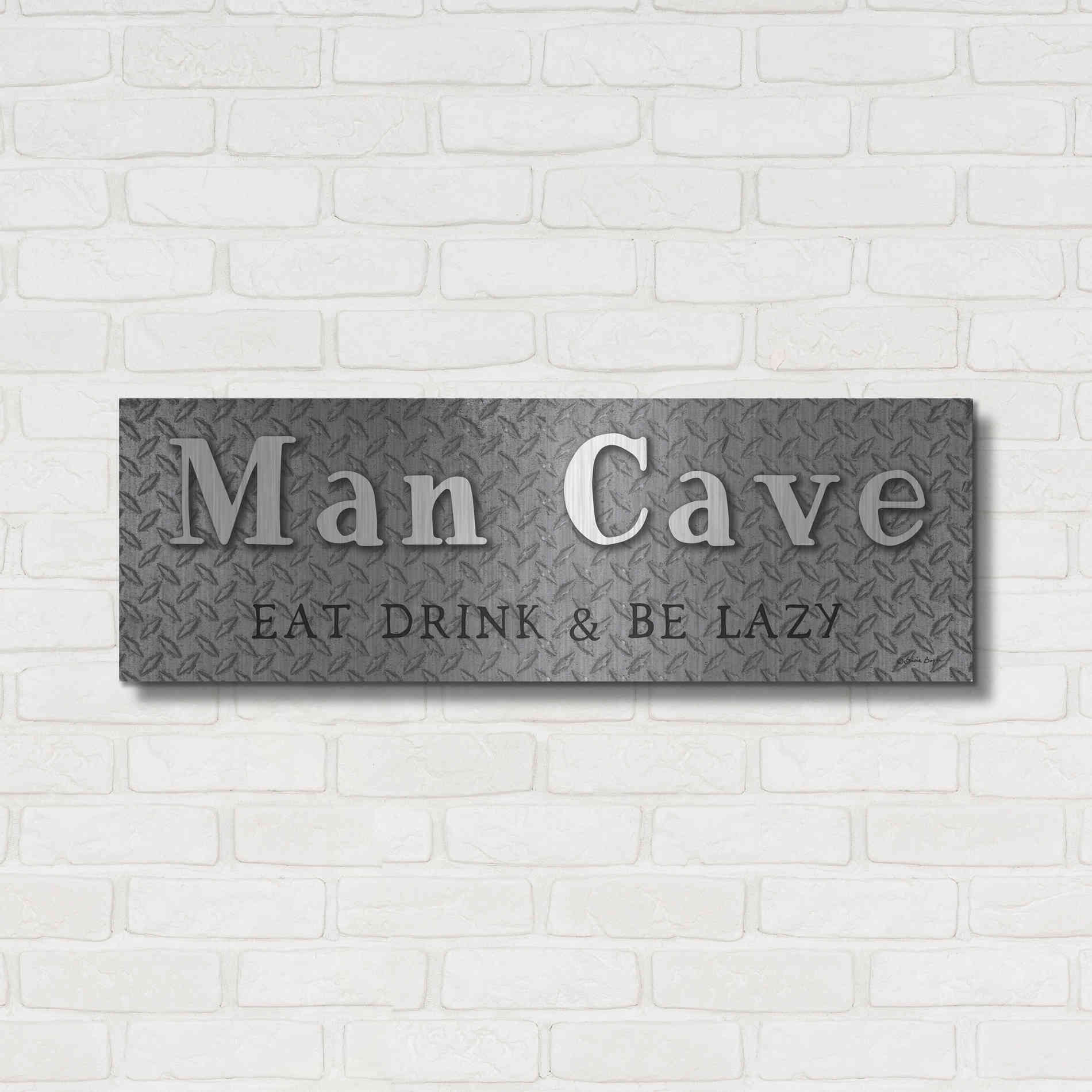 Luxe Metal Art 'Man Cave' by Susie Boyer, Metal Wall Art,36x12