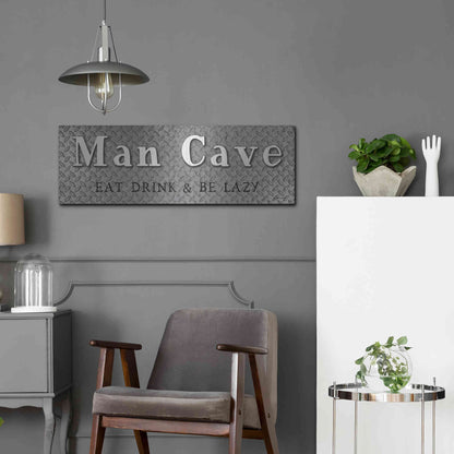 Luxe Metal Art 'Man Cave' by Susie Boyer, Metal Wall Art,36x12