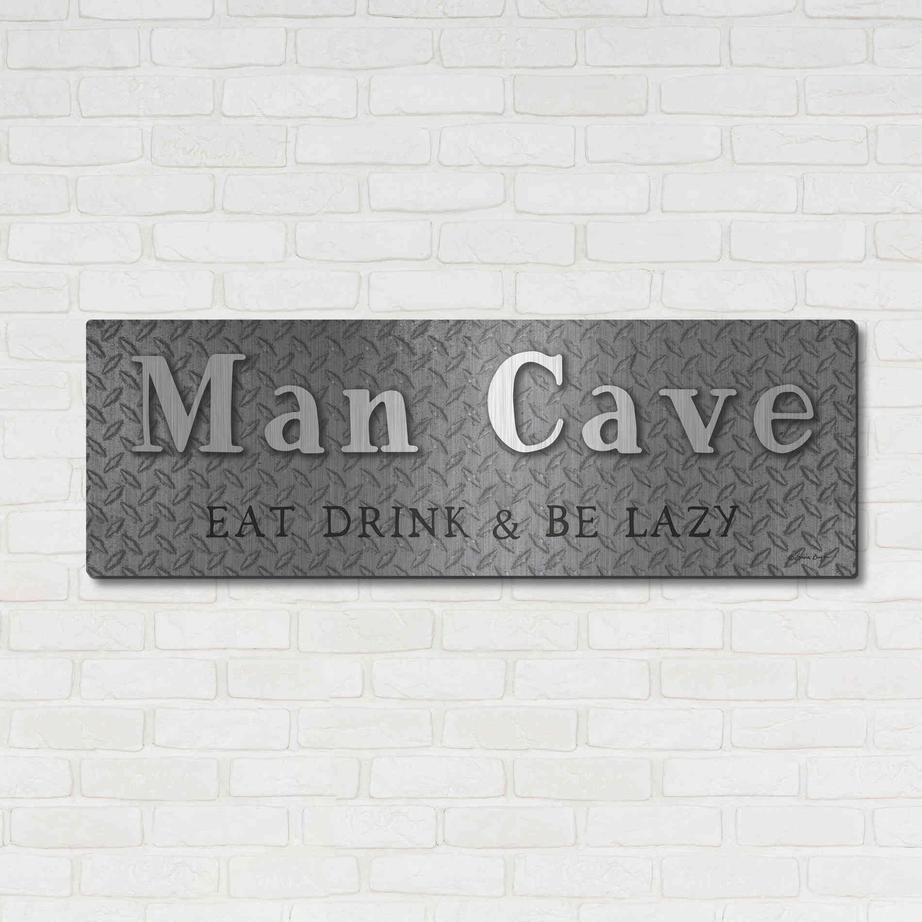 Luxe Metal Art 'Man Cave' by Susie Boyer, Metal Wall Art,48x16