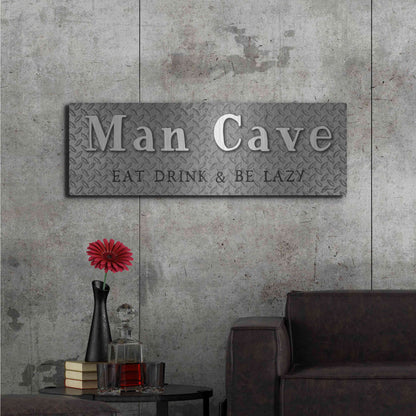 Luxe Metal Art 'Man Cave' by Susie Boyer, Metal Wall Art,48x16
