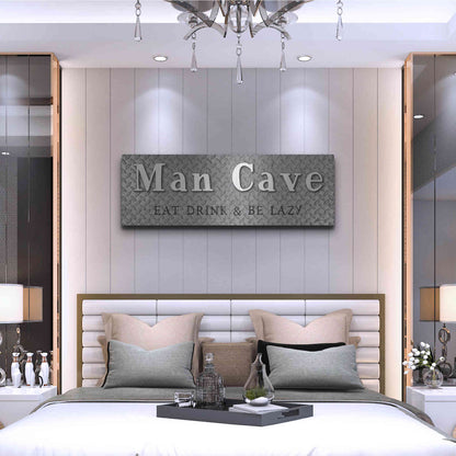Luxe Metal Art 'Man Cave' by Susie Boyer, Metal Wall Art,48x16