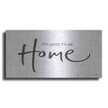 Luxe Metal Art 'It's Good to Be Home' by Susie Boyer, Metal Wall Art