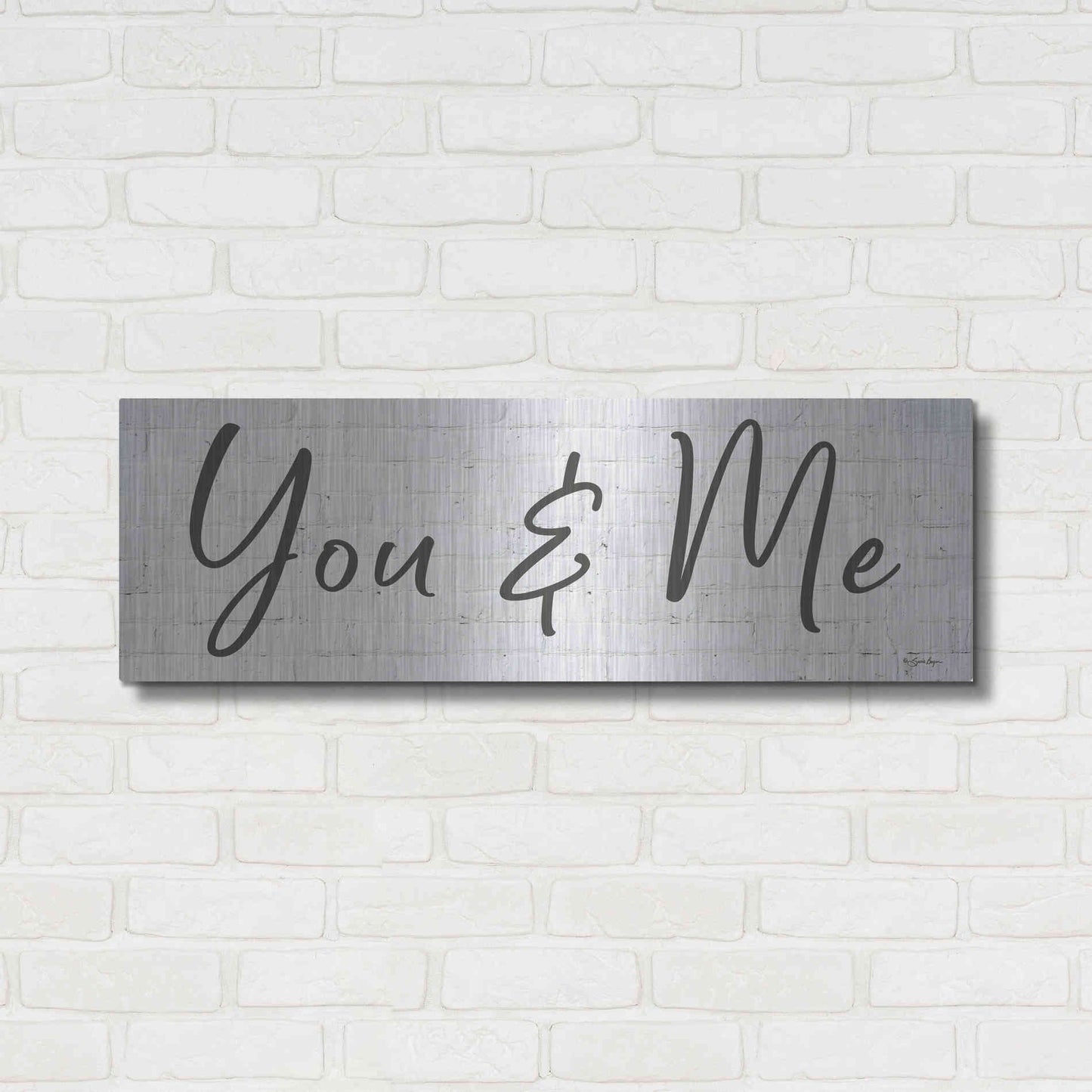 Luxe Metal Art 'You & Me' by Susie Boyer, Metal Wall Art,36x12
